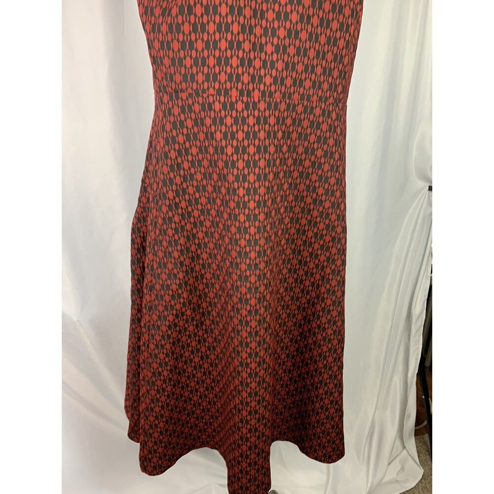 Size 20 Eloquii Midi Red Black Sleeveless Fit Flare Dress Plus Size - Picture 6 of 9